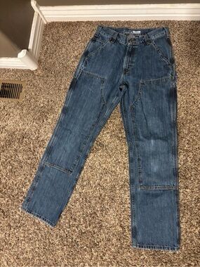 Carhartt Men's Dark Blue Bootcut Work Jeans